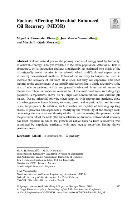 (PDF) Factors Affecting Microbial Enhanced Oil Recovery (MEOR)
