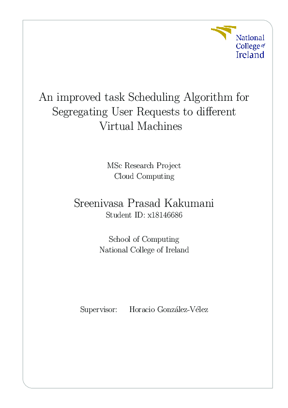 (PDF) An improved task Scheduling Algorithm for Segregating User ...