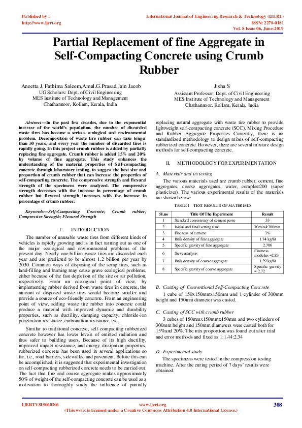 (PDF) Partial Replacement of fine Aggregate in Self-Compacting Concrete ...