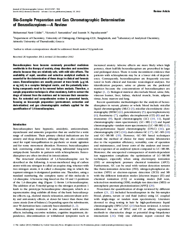 (PDF) Bio-Sample Preparation and Gas Chromatographic Determination of ...