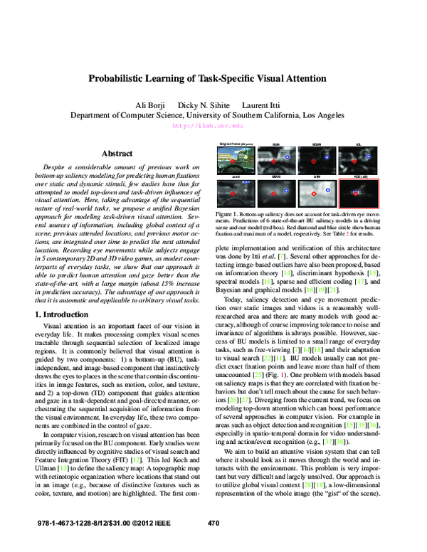 (PDF) Probabilistic learning of task-specific visual attention