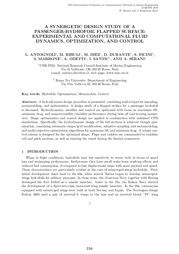 (PDF) A synergetic design study of a passenger-hydrofoil flapped ...