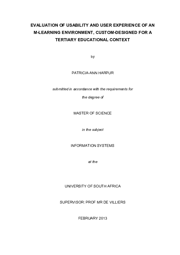 (PDF) Evaluation of usability and user experience of an m-learning ...