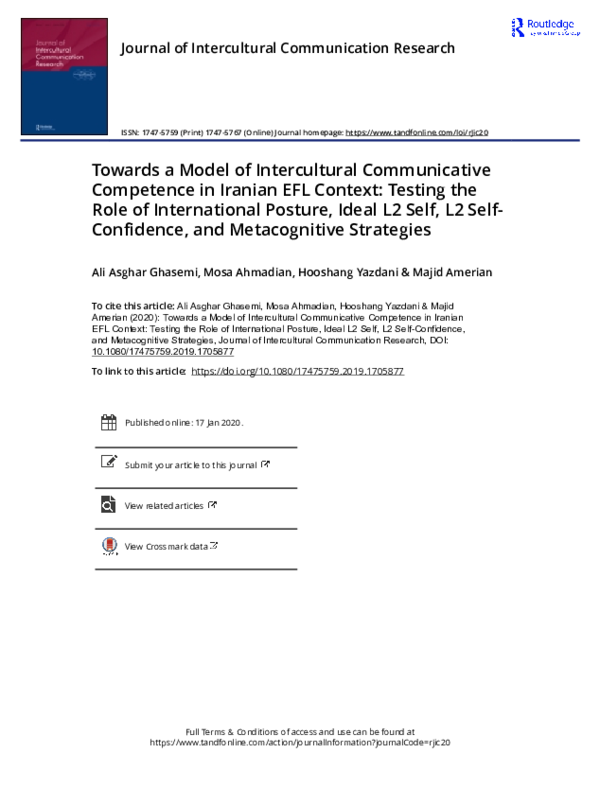 (PDF) Towards a Model of Intercultural Communicative Competence in ...