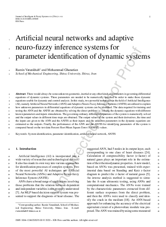 (PDF) Artificial neural networks and adaptive neuro-fuzzy assessments ...