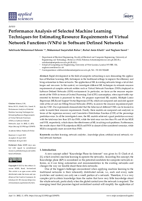 (PDF) Performance Analysis of Selected Machine Learning Techniques for ...