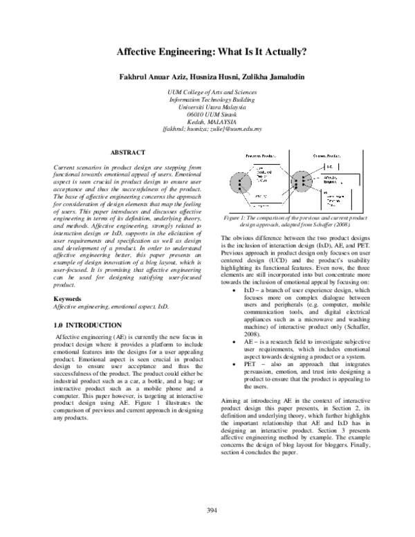 (PDF) Affective engineering: What is it actually?