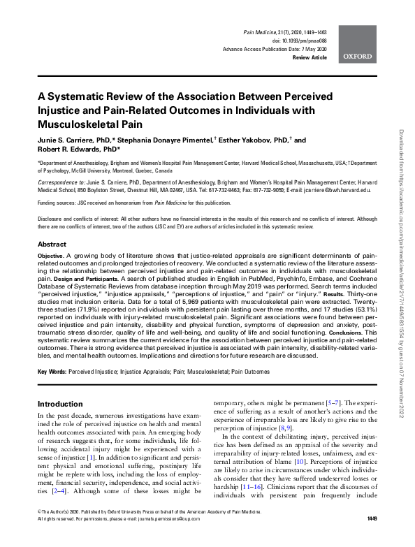 (PDF) A Systematic Review of the Association Between Perceived ...