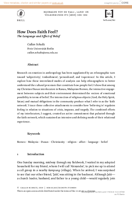 (PDF) The Language and Affect of Belief