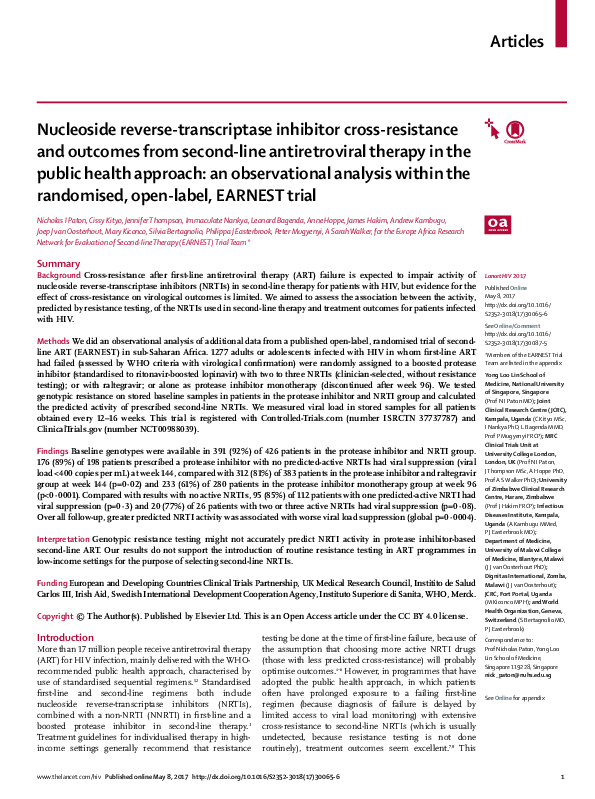 (PDF) Nucleoside Reverse Transcriptase Inhibitor Combinations