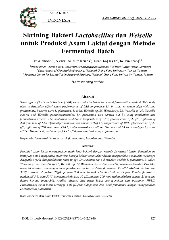(PDF) Optimasi Mikroorganisme (LAB) terhadap Pembentukan Asam Laktat ...