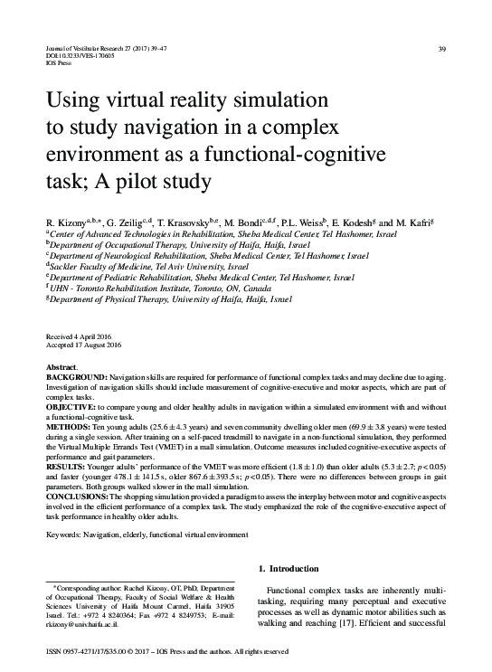 (PDF) Using virtual reality simulation to study navigation in a complex ...