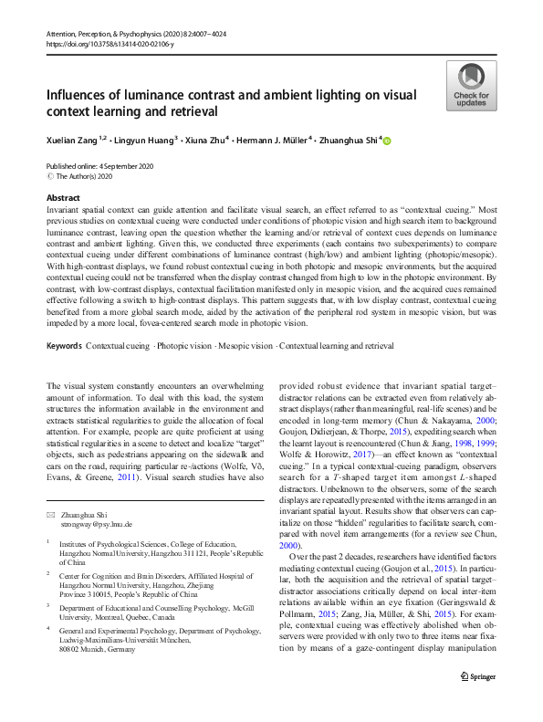 (PDF) Influences of luminance contrast and ambient lighting on visual ...