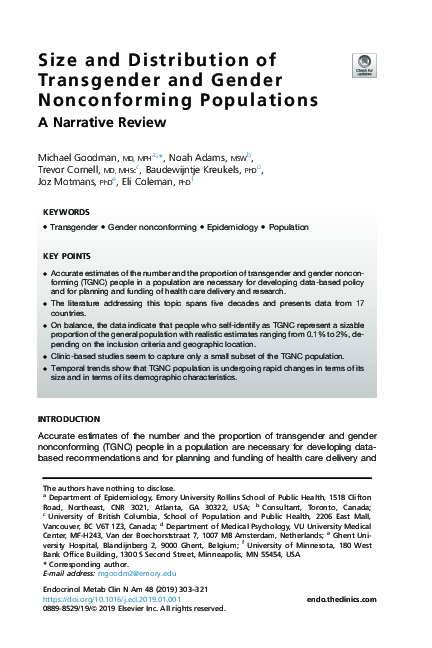 (PDF) Size and Distribution of Transgender and Gender Nonconforming ...