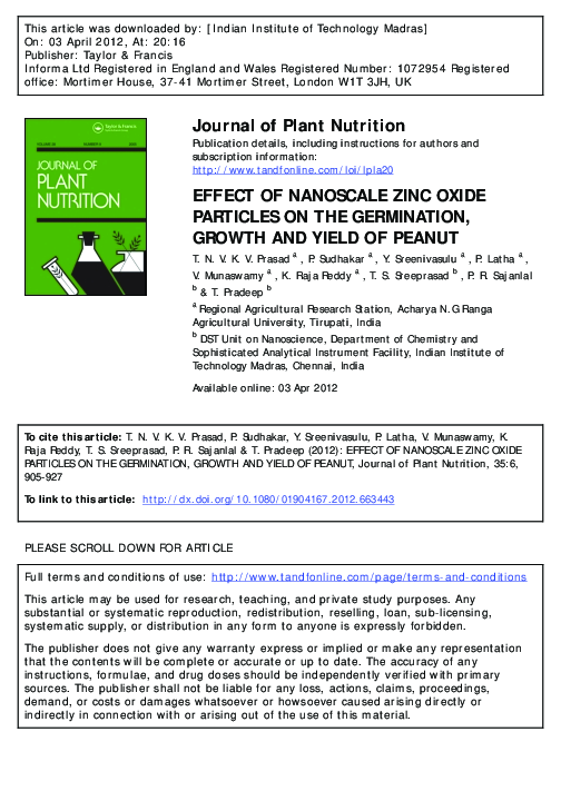 (PDF) Effect of Nanoscale Zinc Oxide Particles on the Germination ...