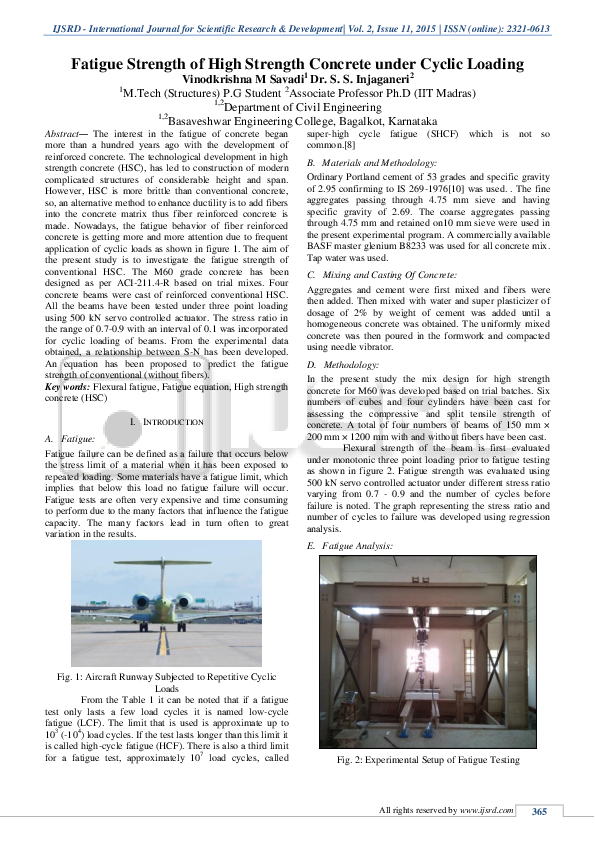 (PDF) Fatigue Strength of High Strength Concrete under Cyclic Loading