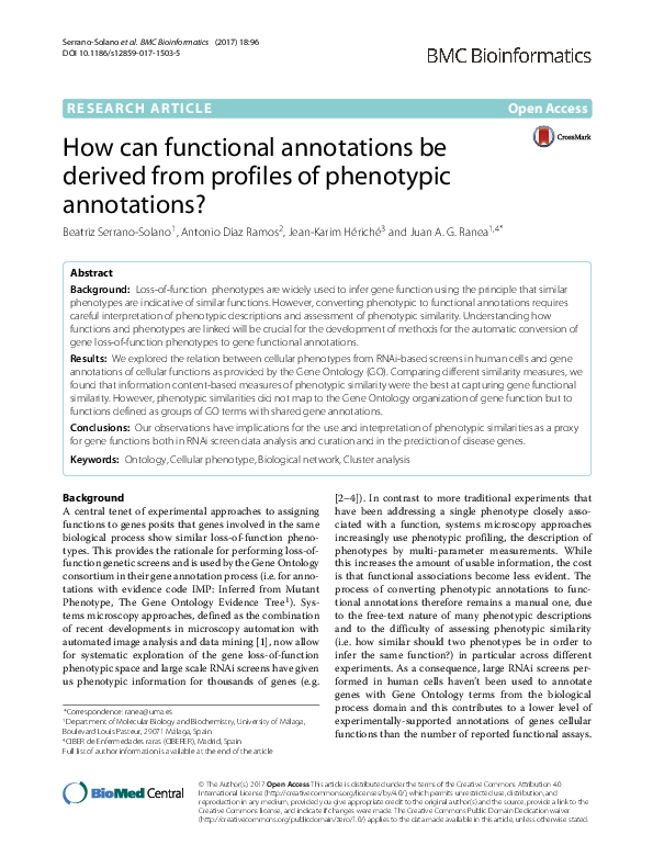 (PDF) How can functional annotations be derived from profiles of ...
