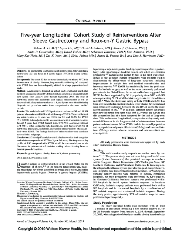 (PDF) Five-year Longitudinal Cohort Study of Reinterventions After ...