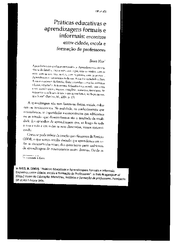 (PDF) Práticas Educativas e Aprendizagens Formais e Informais ...