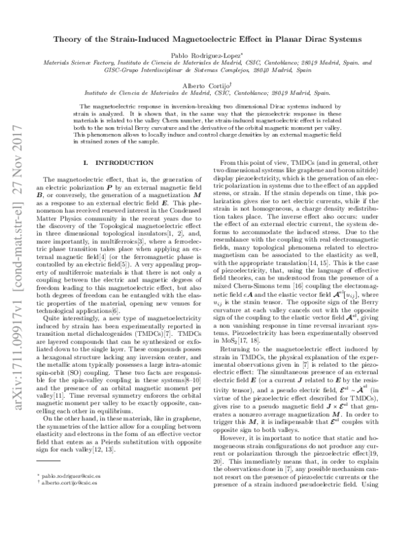 (PDF) Theory of the strain-induced magnetoelectric effect in planar ...