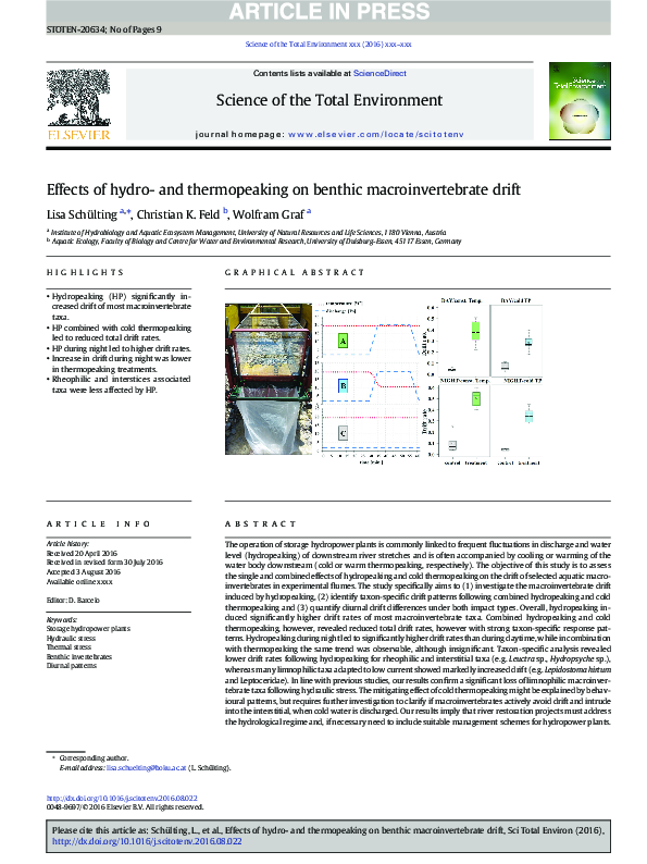 (PDF) Effects of hydro- and thermopeaking on benthic macroinvertebrate ...