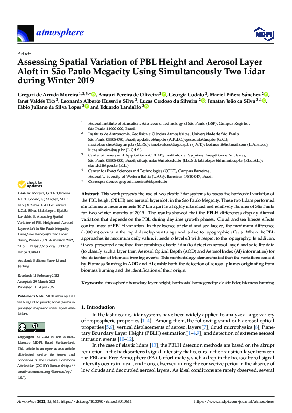 (PDF) Assessing Spatial Variation of PBL Height and Aerosol Layer Aloft ...
