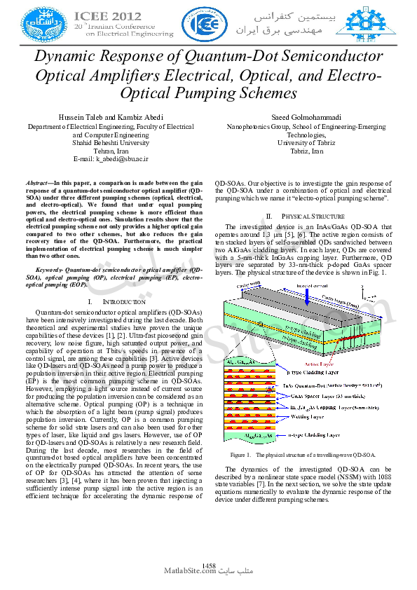 (PDF) Dynamic response of quantum-dot semiconductor optical amplifiers ...