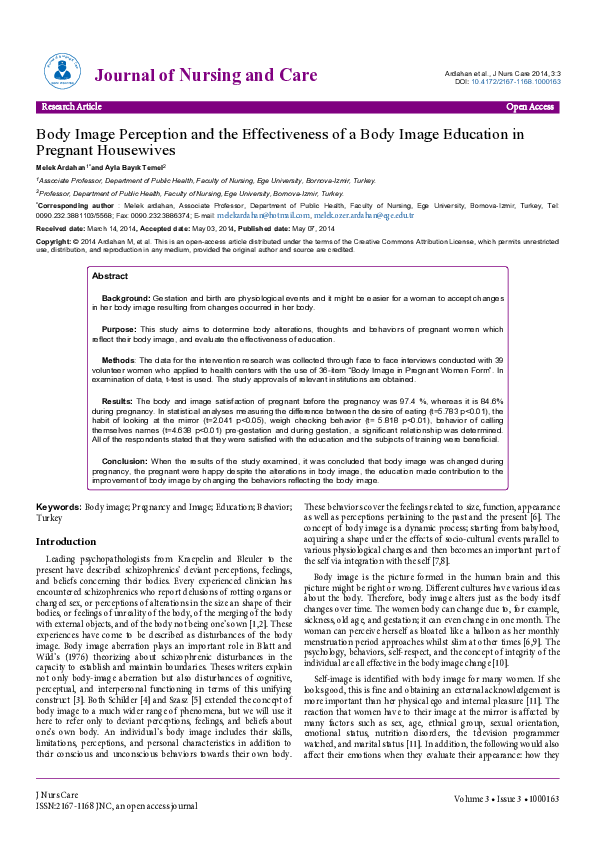 (PDF) Body Image Perception and the Effectiveness of a Body Image ...