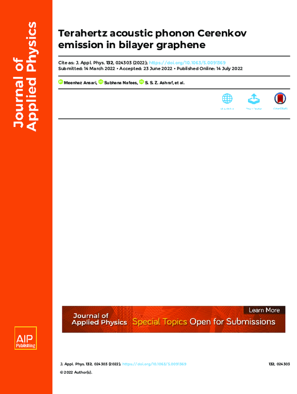 (PDF) Terahertz acoustic phonon Cerenkov emission in bilayer graphene