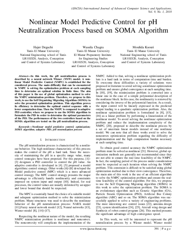 (PDF) Nonlinear Model Predictive Control for pH Neutralization Process ...