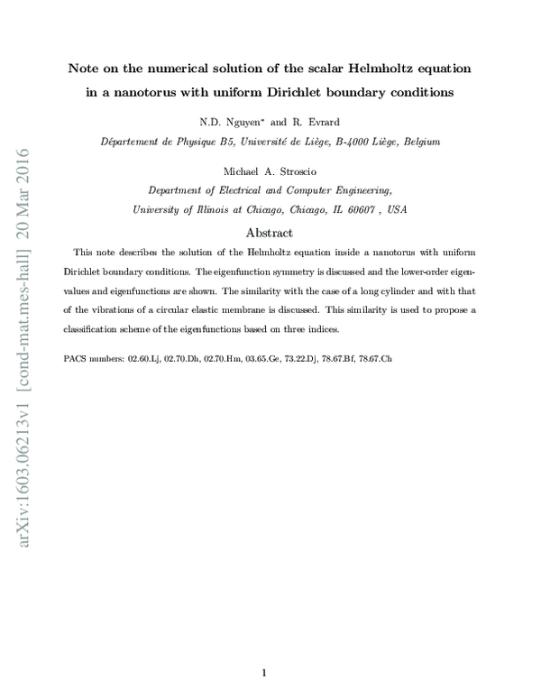(PDF) Note on the numerical solution of the scalar Helmholtz equation ...
