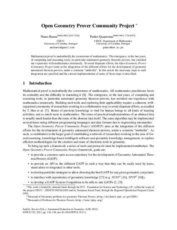 (PDF) Open Geometry Prover Community Project