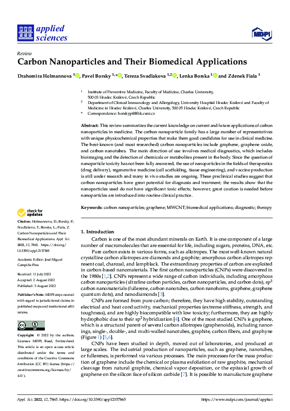 (PDF) Carbon Nanoparticles and Their Biomedical Applications