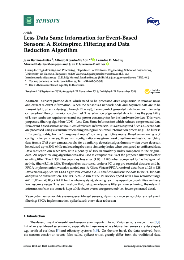 (PDF) Less Data Same Information for Event-Based Sensors: A Bioinspired ...