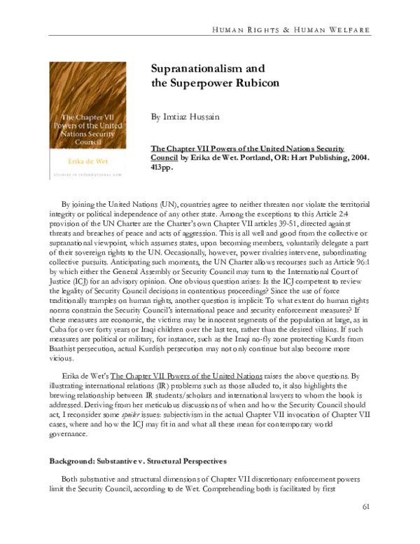 (PDF) Supranationalism and the Superpower Rubicon