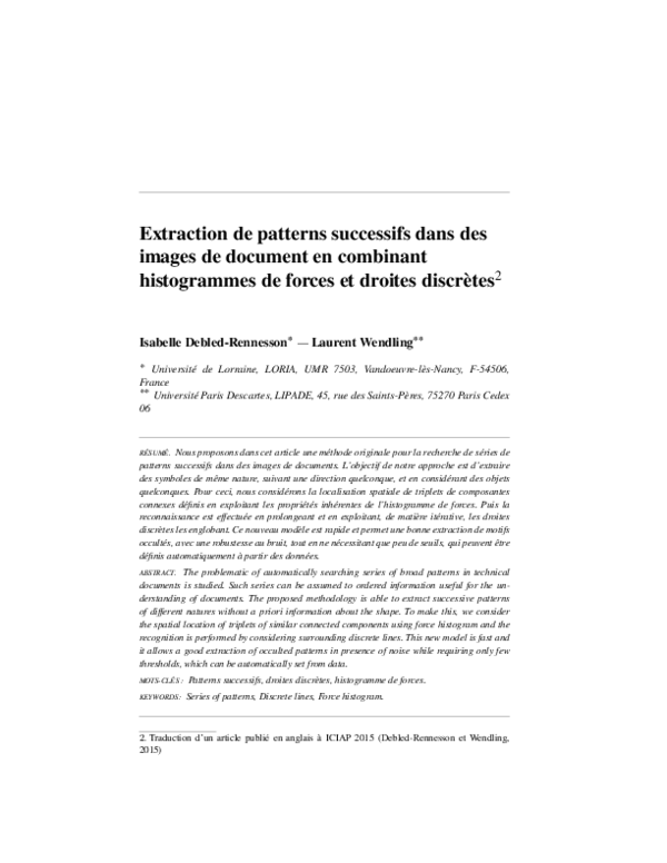 (PDF) Extraction de patterns successifs dans des images de document en ...