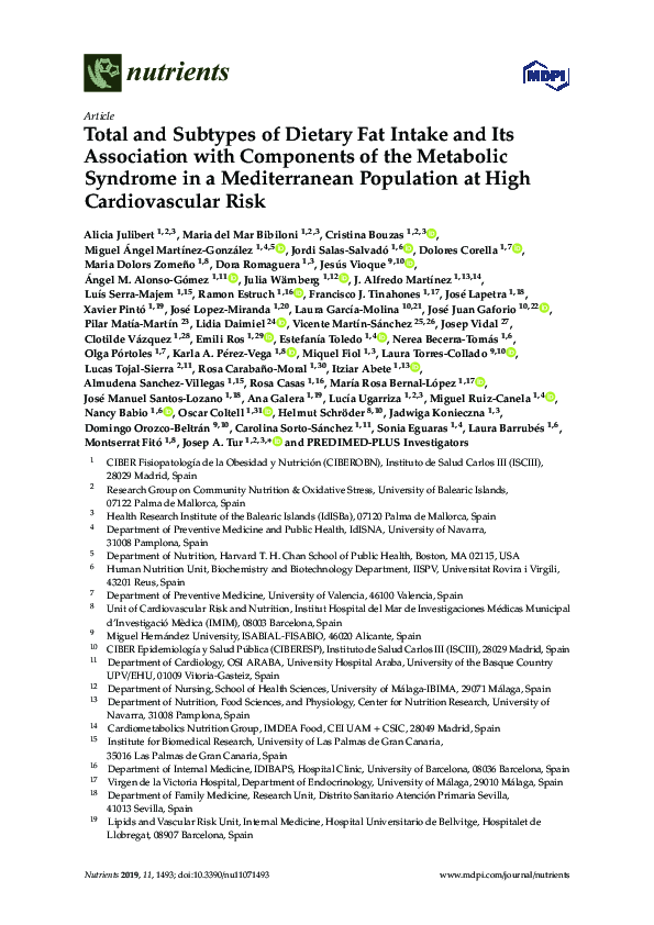 (PDF) Total and Subtypes of Dietary Fat Intake and Its Association with ...