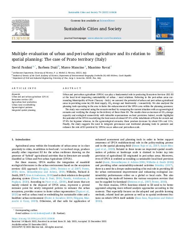 (PDF) Multiple evaluation of urban and peri-urban agriculture and its ...