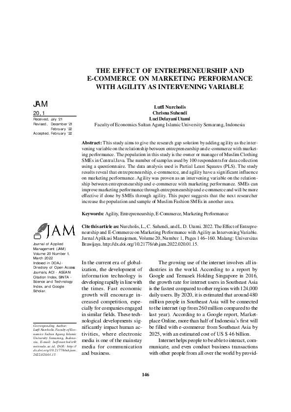 (PDF) The Effect of Entrepreneurship and E-Commerce on Marketing ...