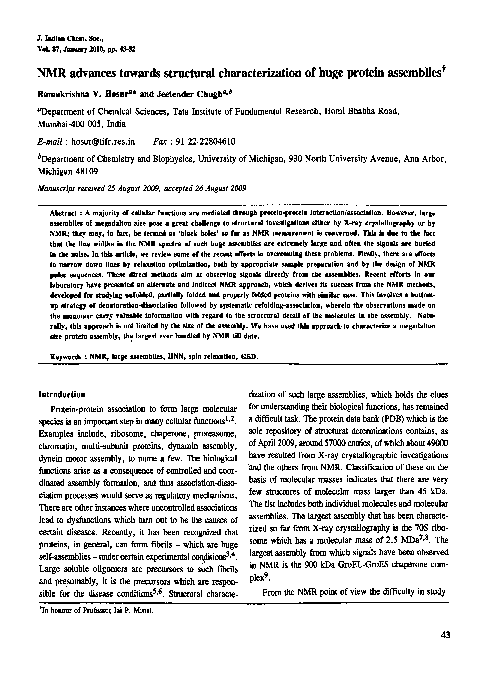 (PDF) NMR advances towards structural characterization of huge protein ...