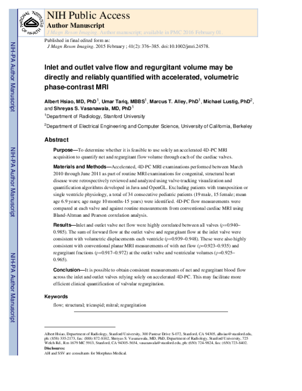 (PDF) Inlet and outlet valve flow and regurgitant volume may be ...