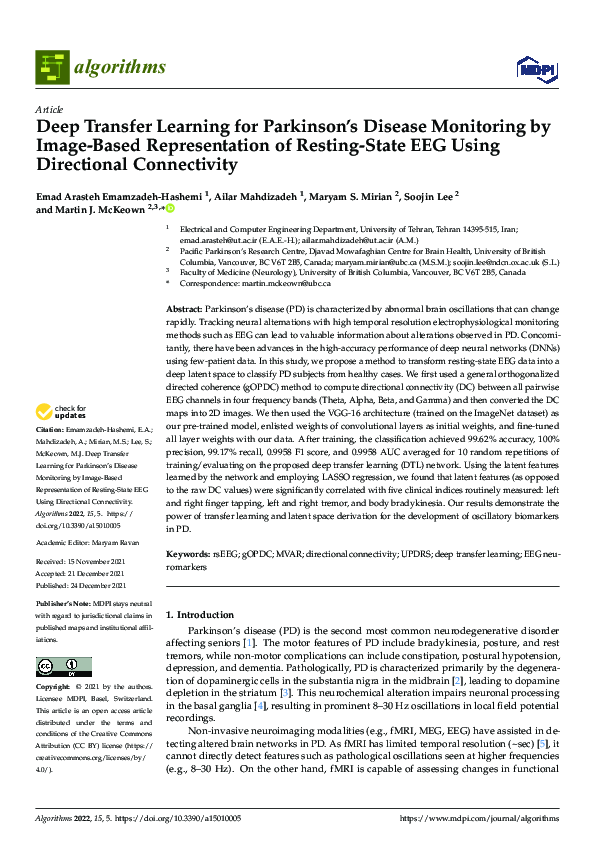 (PDF) Deep Transfer Learning for Parkinson’s Disease Monitoring by ...