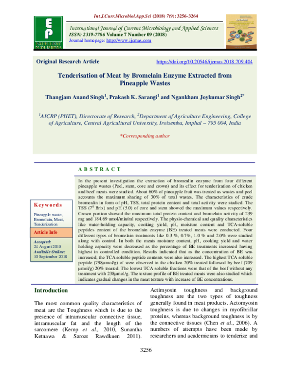 (PDF) Purification of bromelain from pineapple wastes by ethanol