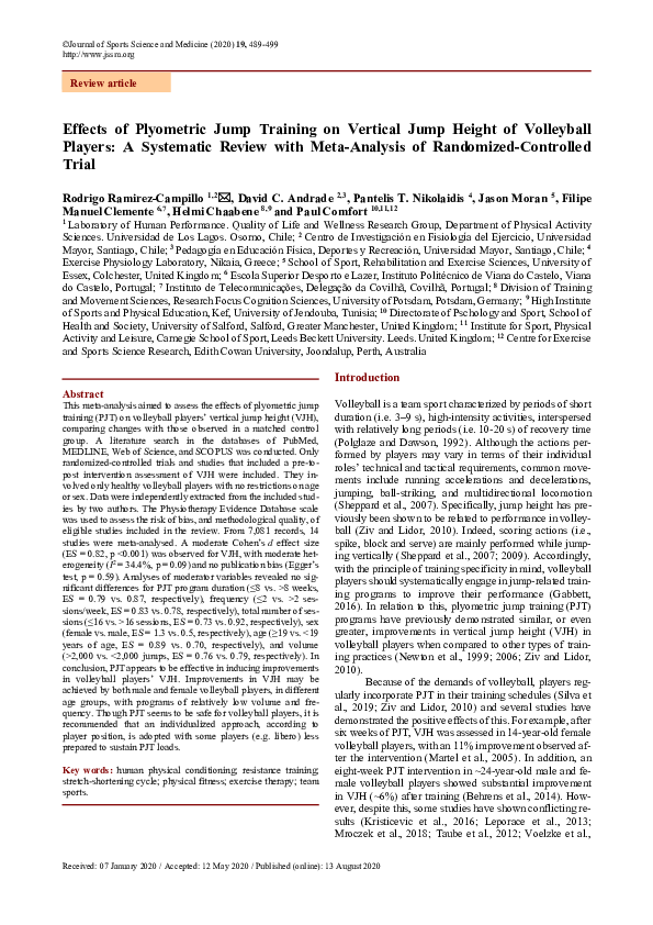 (PDF) Effects of Plyometric Jump Training on Vertical Jump Height of ...
