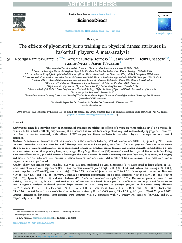 (PDF) The effects of plyometric jump training on physical fitness ...