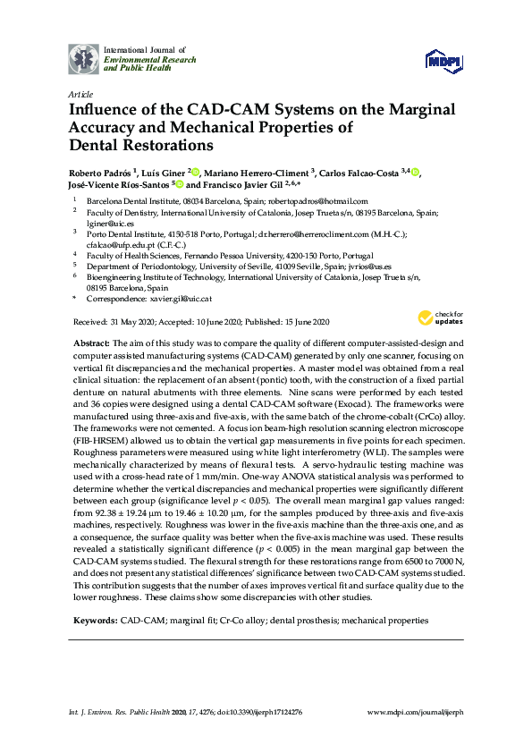 (PDF) Influence of the CAD-CAM Systems on the Marginal Accuracy and ...