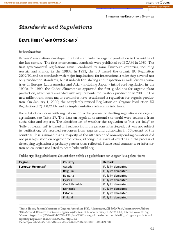 (PDF) Standards and Regulations