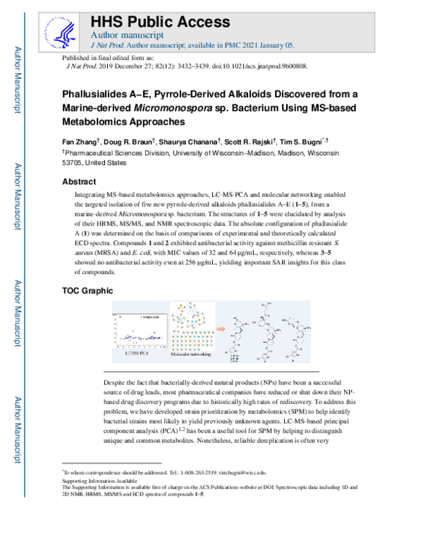 (PDF) Phallusialides A–E, Pyrrole-Derived Alkaloids Discovered from a ...