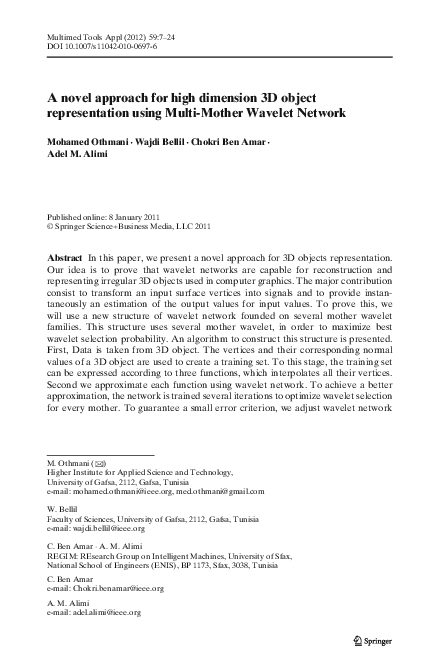 (PDF) A novel approach for high dimension 3D object representation ...