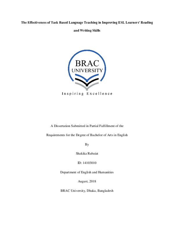 (PDF) The effectiveness of task based language teaching in improving ...